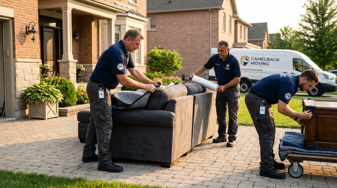 Large estate moving crew wrapping furniture in Mingo Junction, OH